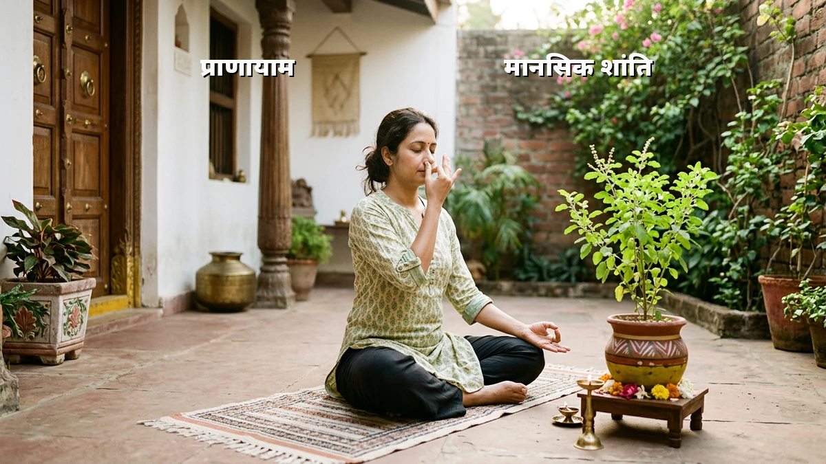 काम के बीच प्राणायाम से मानसिक शांति